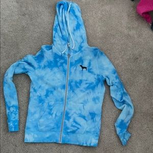 Victoria secret pink blue sweatshirt
